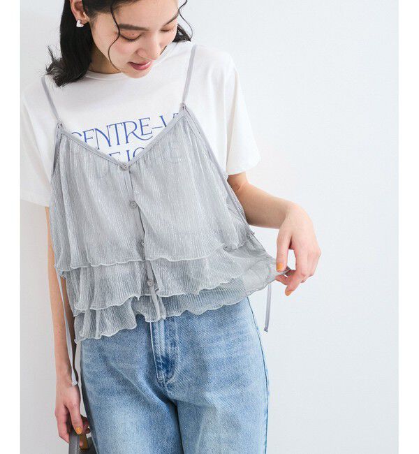 VIS「【WEB限定】【前後2WAY】グリッターフレアビスチェ」|キャミソール|