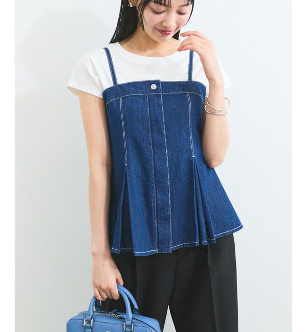 VIS「ライトオンスデニムビスチェ」|キャミソール|