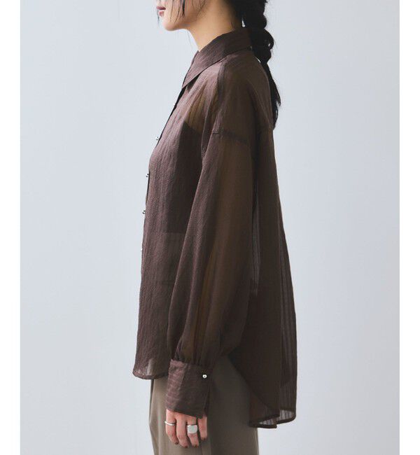 VIS「シアーストライプオーバーサイズシャツ/イージーケア」|シャツ・ブラウス|