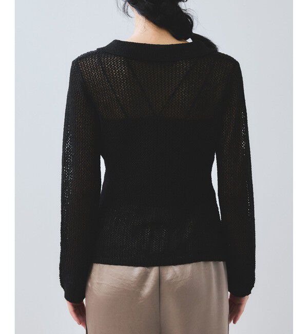 VIS「【WEB/一部店舗限定】配色ラメポロ襟カーディガン/美シルエット」|カーディガン|