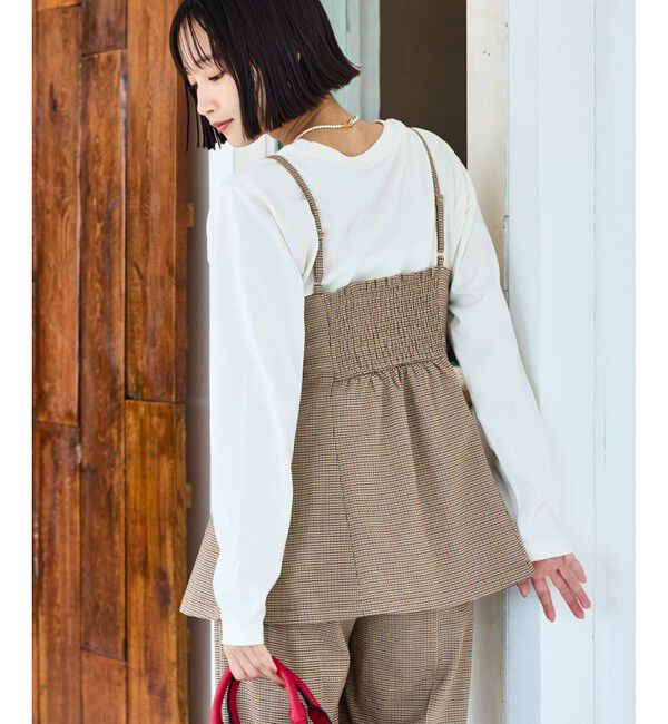 VIS「【美easy】ウーリッシュチュニック丈ビスチェ【セットアップ対応/洗える】」|キャミソール|