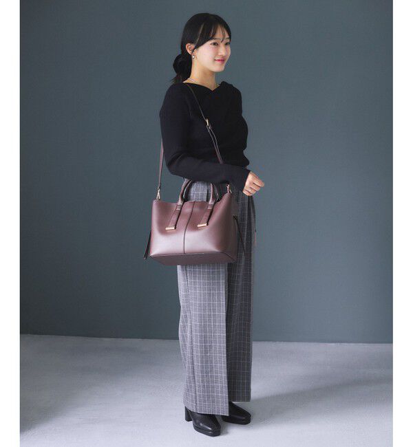 VIS「【復刻/WEB限定】【A4収納】ゴールド金具付きノットトートバッグ/通勤・通学対応」|トートバッグ|