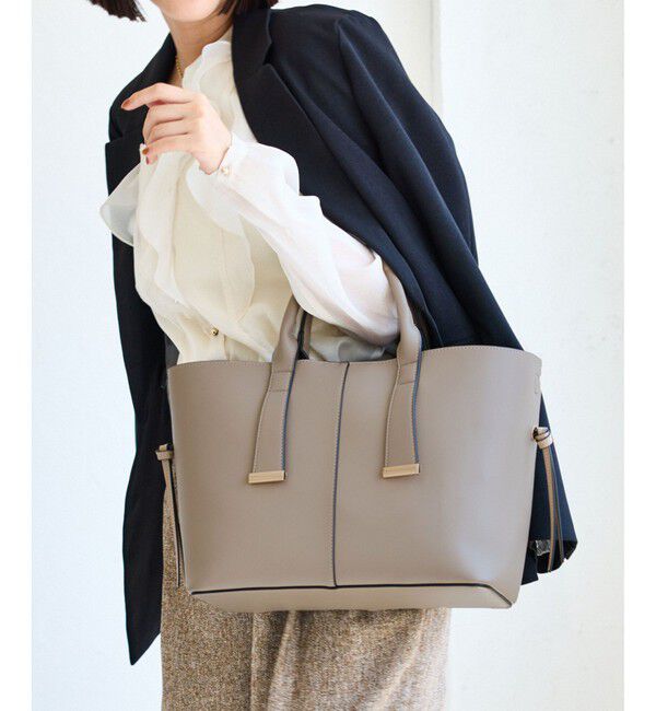 VIS「【復刻/WEB限定】【A4収納】ゴールド金具付きノットトートバッグ/通勤・通学対応」|トートバッグ|