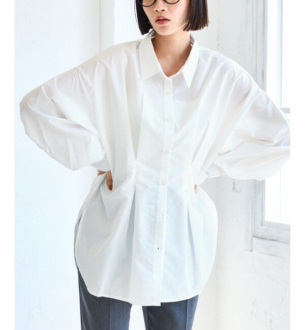 VIS「【WEB/一部店舗限定】ウエストタックオーバーサイズシャツ」|シャツ・ブラウス|オフホワイト(15)