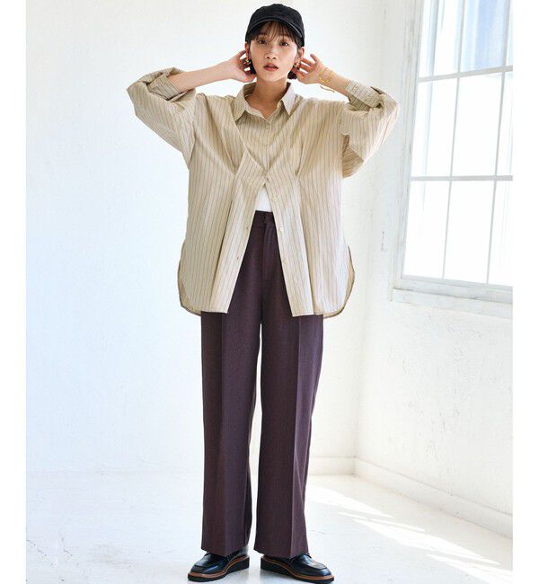 VIS「【WEB/一部店舗限定】ウエストタックオーバーサイズシャツ」|シャツ・ブラウス|