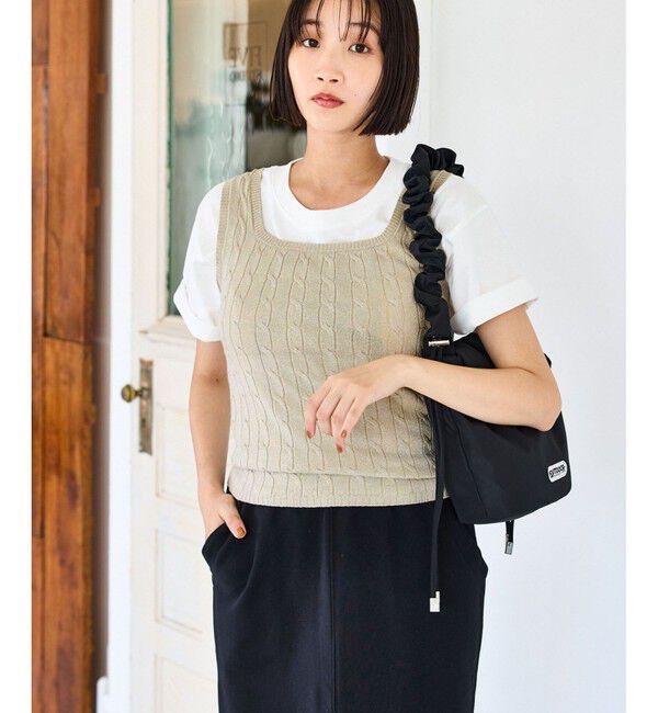 VIS「【前後2WAY】ケーブルニットタンクトップ」|タンクトップ|ベージュ(27)