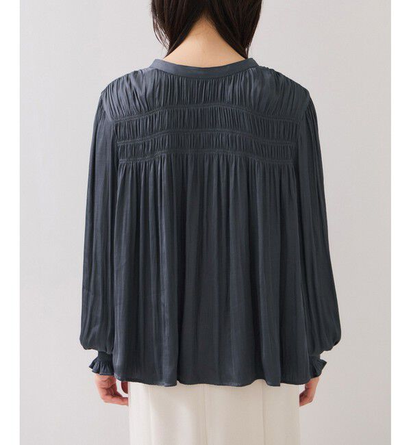 VIS「割繊シャーリングブラウス/2WAY・イージーケア」|シャツ・ブラウス|