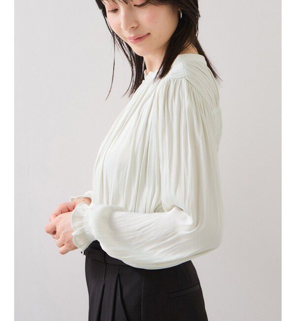 VIS「割繊シャーリングブラウス/2WAY・イージーケア」|シャツ・ブラウス|