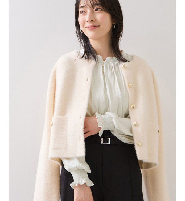 VIS「割繊シャーリングブラウス/2WAY・イージーケア」|シャツ・ブラウス|