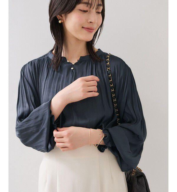 VIS「割繊シャーリングブラウス/2WAY・イージーケア」|シャツ・ブラウス|