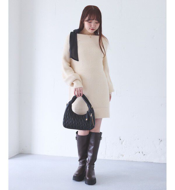 VIS「【2WAY】ねじりハンドルキルティングバッグ」|ハンドバッグ|