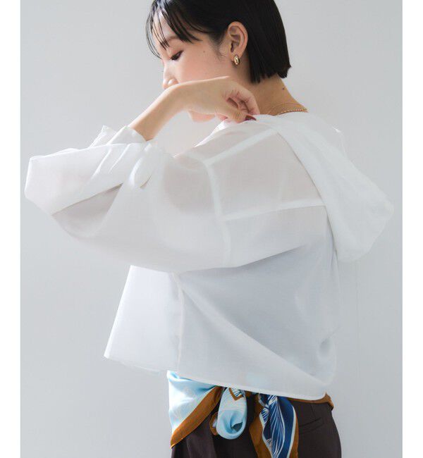 VIS「フード付きクロップドシアーシャツ」|シャツ・ブラウス|