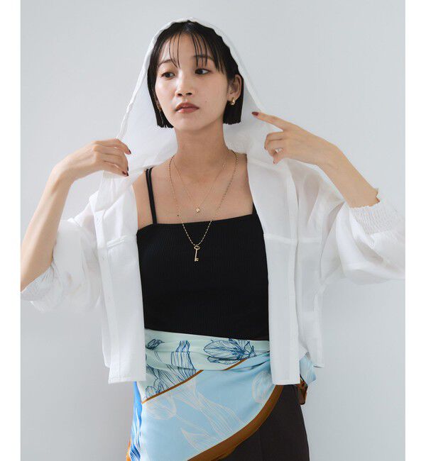 VIS「フード付きクロップドシアーシャツ」|シャツ・ブラウス|