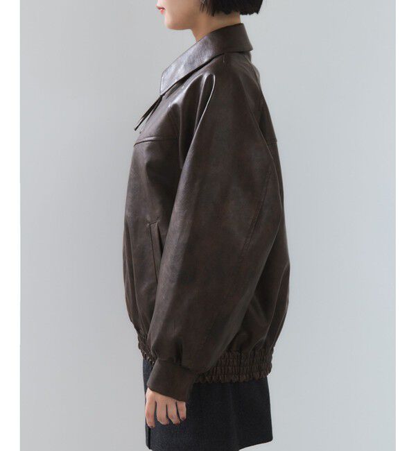 VIS「合皮＆スエードライクジップアップブルゾン」|ブルゾン・スタジャン|