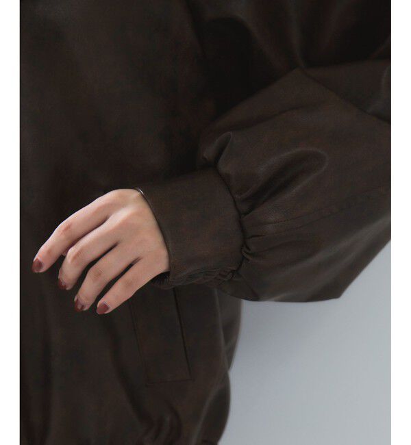 VIS「合皮＆スエードライクジップアップブルゾン」|ブルゾン・スタジャン|