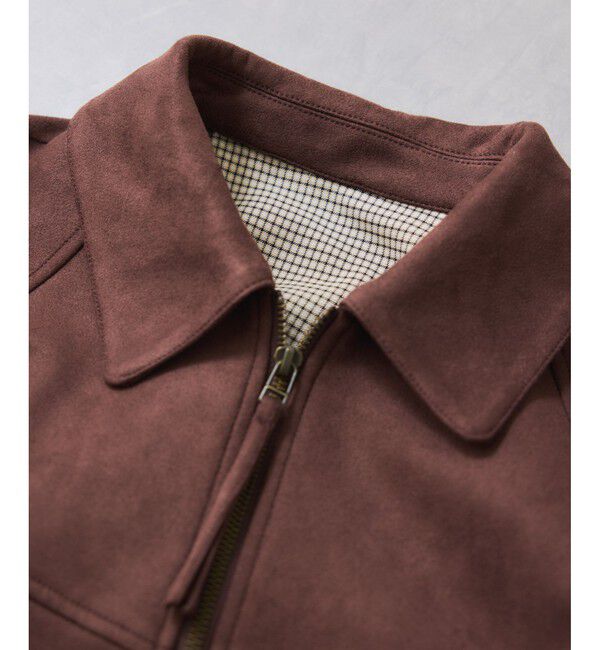 VIS「合皮＆スエードライクジップアップブルゾン」|ブルゾン・スタジャン|