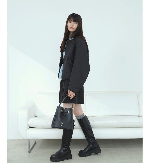 VIS「合皮パイピングキルトアソートブルゾン」|ブルゾン・スタジャン|