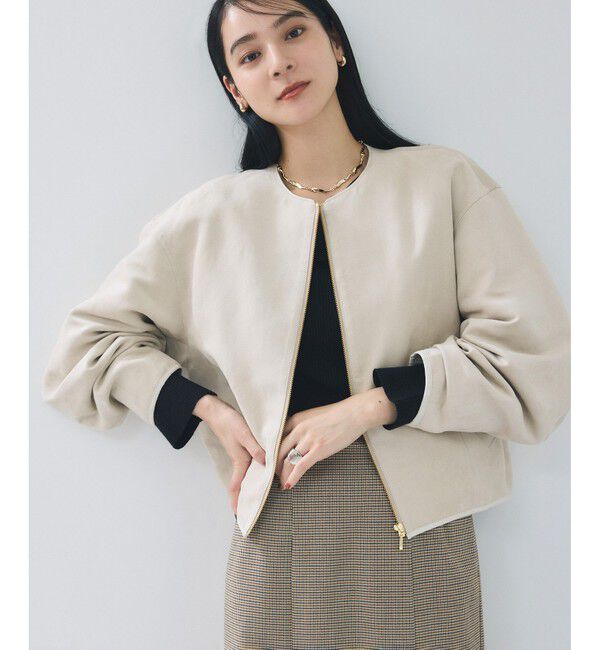 VIS「合皮パイピングキルトアソートブルゾン」|ブルゾン・スタジャン|