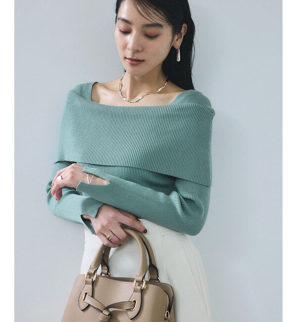 VIS「オフショルダーモチモチリブニット」|ニット・セーター|