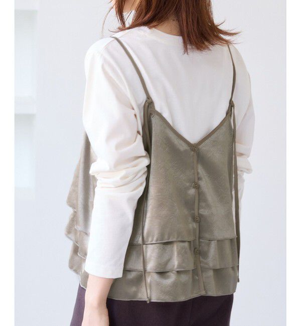 VIS「【WEB限定】サテンフリルビスチェ/2WAY」|キャミソール|