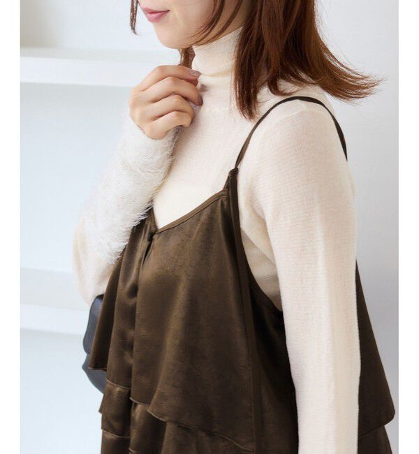 VIS「【WEB限定】サテンフリルビスチェ/2WAY」|キャミソール|