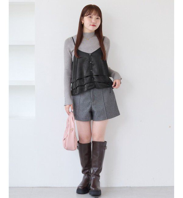 VIS「【WEB限定】サテンフリルビスチェ/2WAY」|キャミソール|