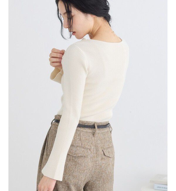 VIS「アシメねじれデザインリブニット」|ニット・セーター|