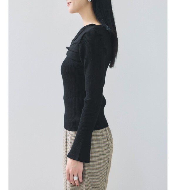 VIS「アシメねじれデザインリブニット」|ニット・セーター|