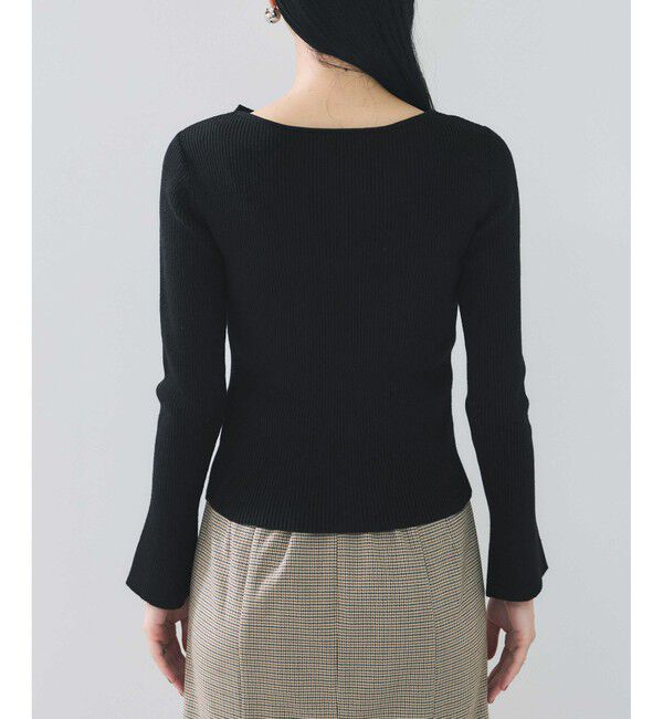 VIS「アシメねじれデザインリブニット」|ニット・セーター|