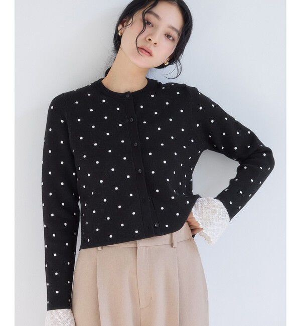 VIS「ドットジャガードカーディガン」|カーディガン|