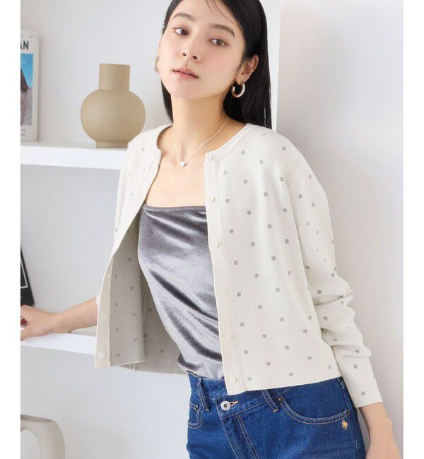 VIS「ドットジャガードカーディガン」|カーディガン|