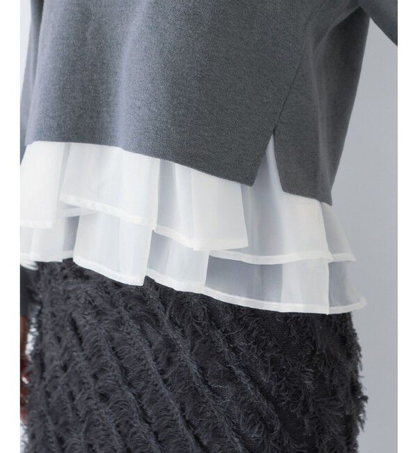VIS「ペプラムオーガンジードッキングニットプルオーバー」|ニット・セーター|