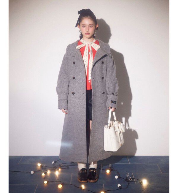 VIS「尾州シャギースタンドカラーロングコート/静電気防止・WEB限定PS・TMサイズ」|その他|