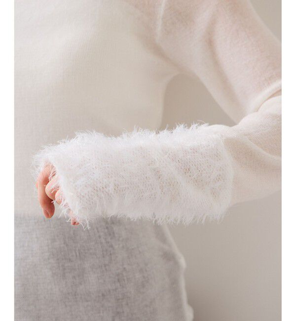 VIS「フェザー切り替えスリーブシアータートルニット」|ニット・セーター|