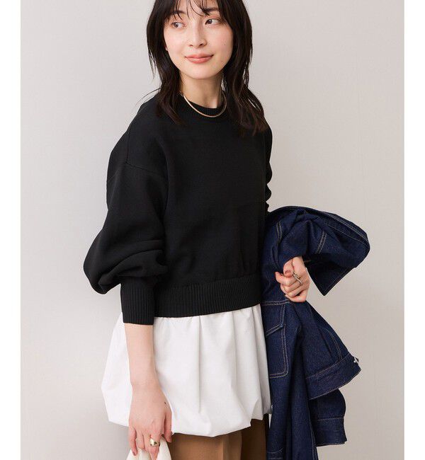 VIS「【WEB限定】シャツドッキングプルオーバー」|Tシャツ・カットソー|ブラック(01)