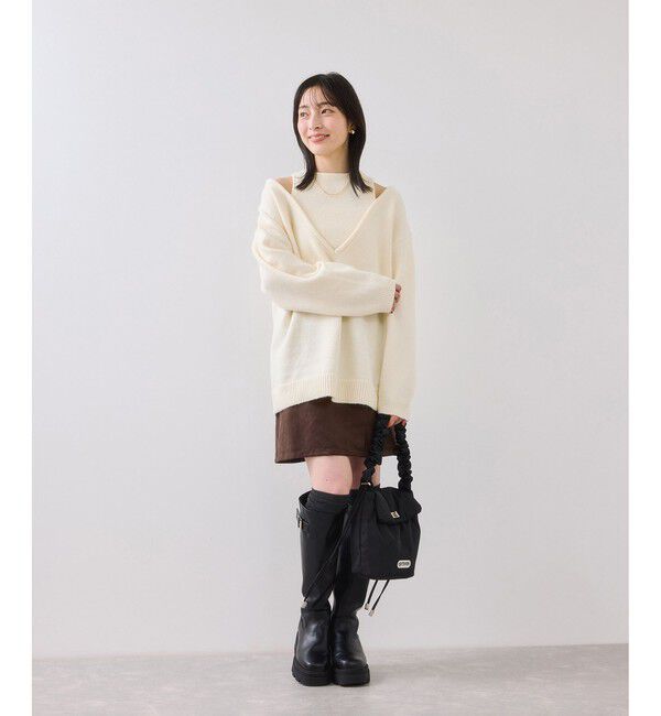 VIS「【WEB限定】アンサンブル風Vネックニット」|ニット・セーター|