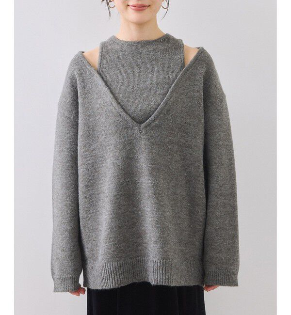 VIS「【WEB限定】アンサンブル風Vネックニット」|ニット・セーター|