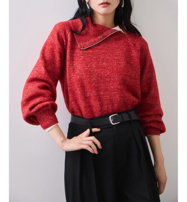 VIS「フロントジップニットプルオーバー/イージーケア」|ニット・セーター|