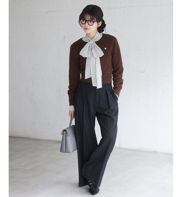 VIS「Hot Beautyツータックワイドパンツ/イージーケア」|チノ|