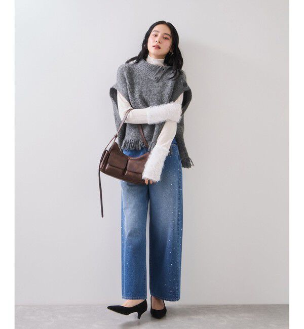 VIS「ボタンデザインポンチョベスト」|ベスト・ジレ|