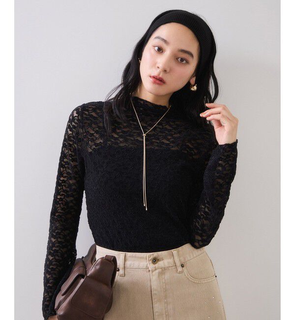 VIS「レースプチハイネックインナープルオーバー」|Tシャツ・カットソー|