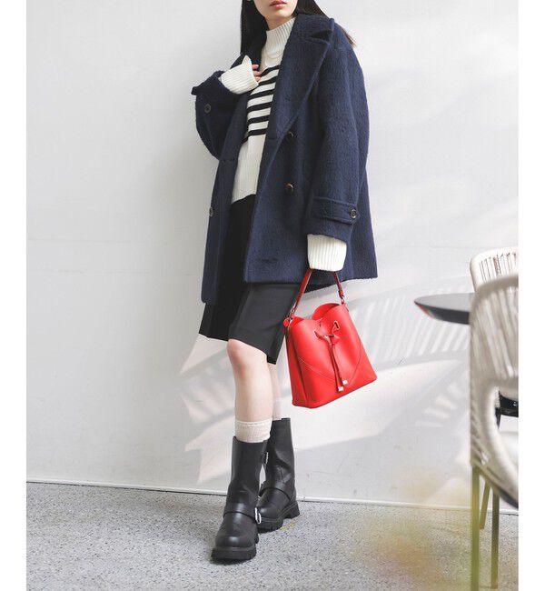 VIS「【WEB限定】シャギーミディ丈Pコート」|ピーコート|