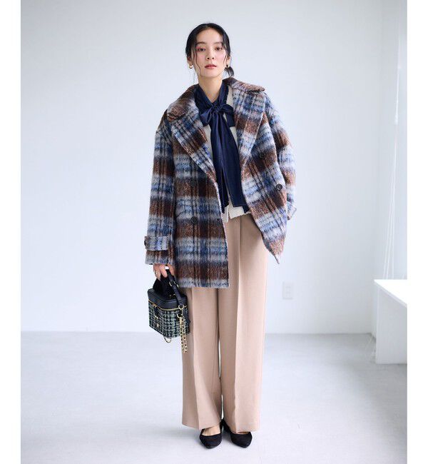 VIS「【WEB限定】シャギーミディ丈Pコート」|ピーコート|