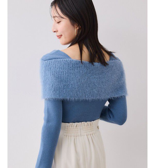 VIS「フェザーヤーンオフショルもちもちリブニット/イージーケア」|ニット・セーター|