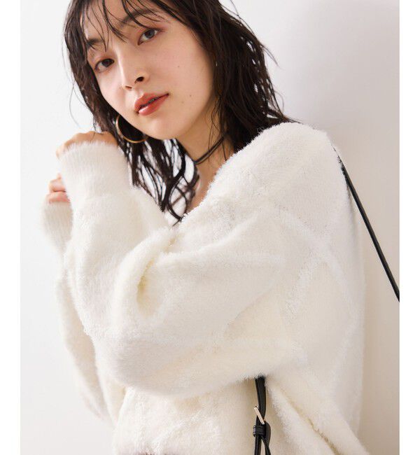 VIS「アーガイルフェザーニット/2WAY・イージーケア」|ニット・セーター|