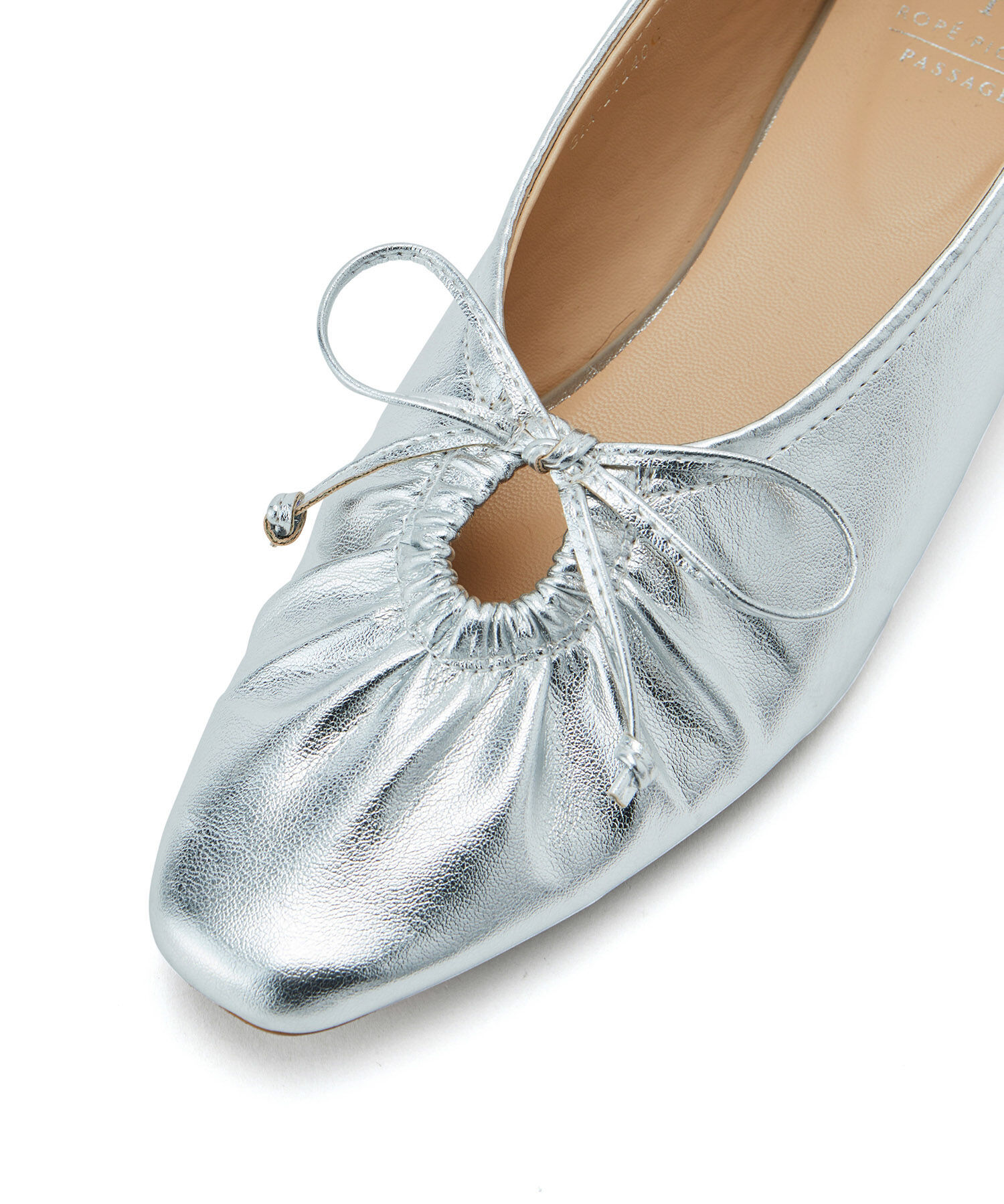 ROPE PICNIC PASSAGE「リボンギャザーミドルヒールパンプス」|パンプス|