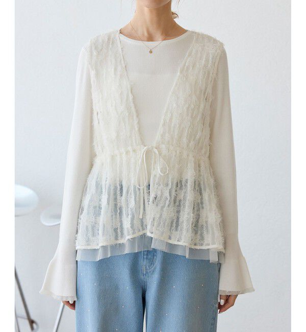 Rope&rsquo;Picnic「フリンジチュールジレ」|ベスト・ジレ|