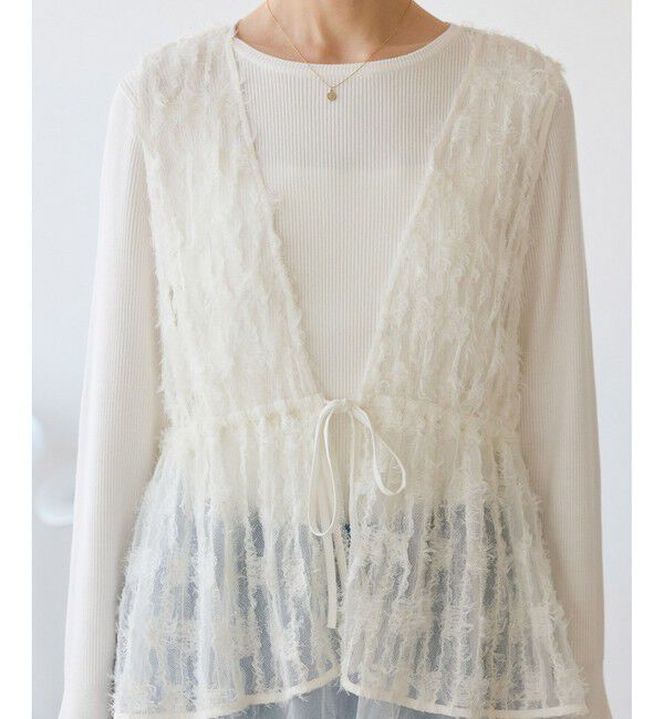 Rope&rsquo;Picnic「フリンジチュールジレ」|ベスト・ジレ|