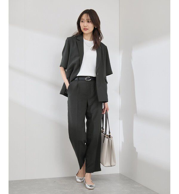 Rope&rsquo;Picnic「【接触冷感・吸水速乾・防シワ】エフォートレスリラックスハーフスリーブジャケット」|テーラードジャケット|