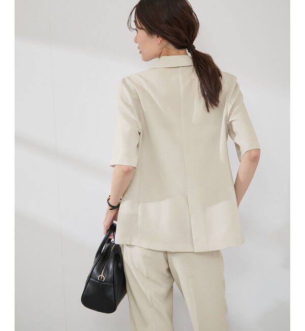 Rope&rsquo;Picnic「【接触冷感・吸水速乾・防シワ】エフォートレスリラックスハーフスリーブジャケット」|テーラードジャケット|